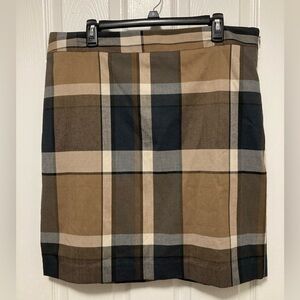 *Loft Brown Plaid Size 16 Preppy Light Acedemia Mini Skirt #Q
